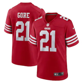 mens nike frank gore scarlet san francisco 49ers retired pl